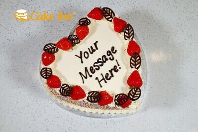 Full Strawberry With Colour Sprinkles On Side Celebration Cake