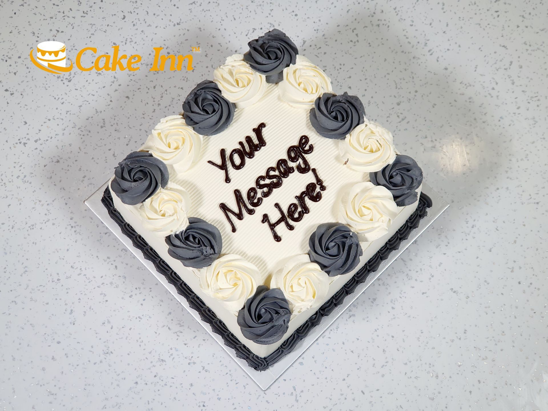 Buy Square Design Vanilla Cake with Photo