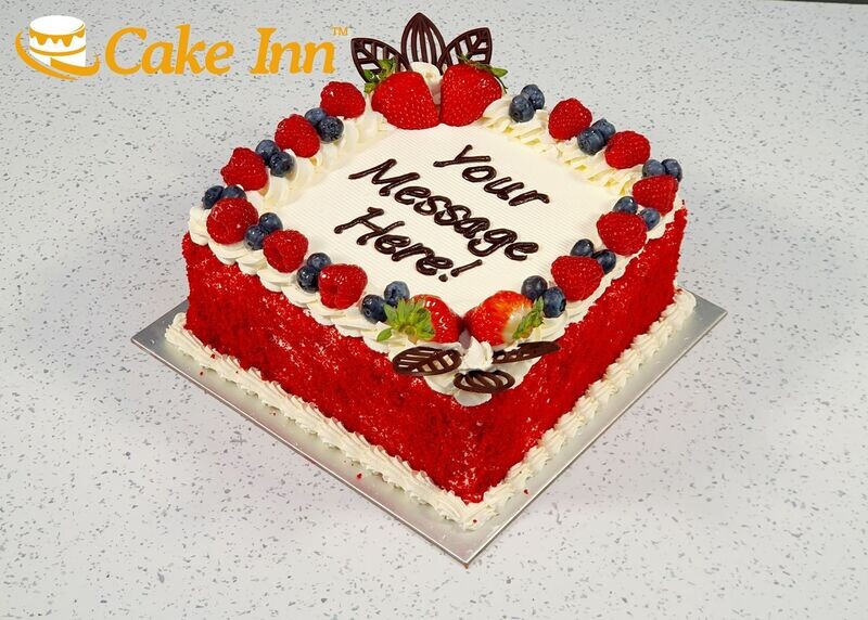 Fresh Berries With Crumbs  On Side Red velvet Cake RV325