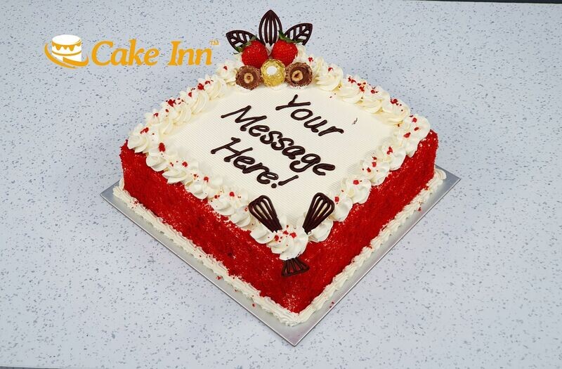 Ferrero & Strawberry's With Crumbs  On Side Red velvet Cake RV321