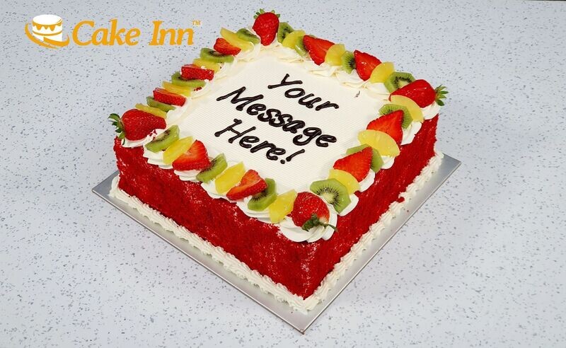 Fresh Fruit With Crumbs  On Side Red velvet Cake RV326