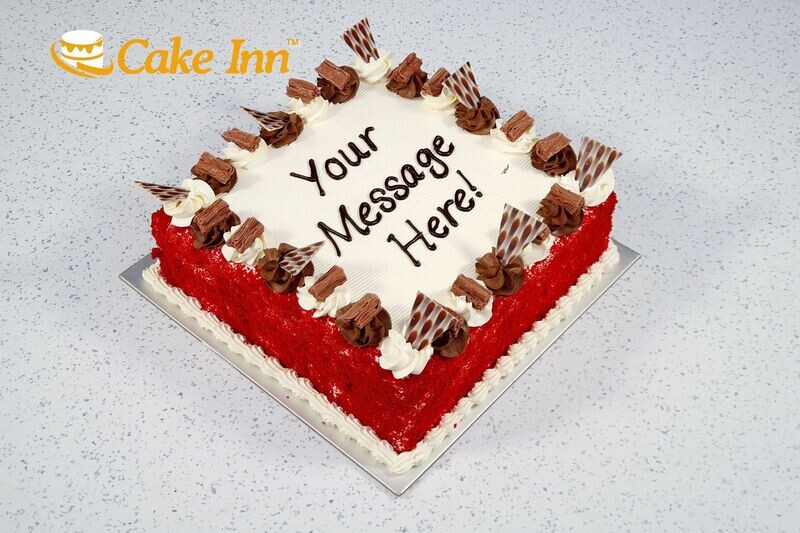Chocolate Flake With Crumbs  On Side Red velvet Cake RV322