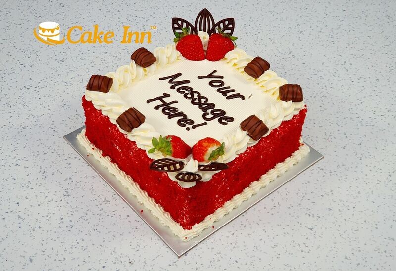 Kinder & Strawberry's With Crumbs  On Side Red velvet Cake RV320