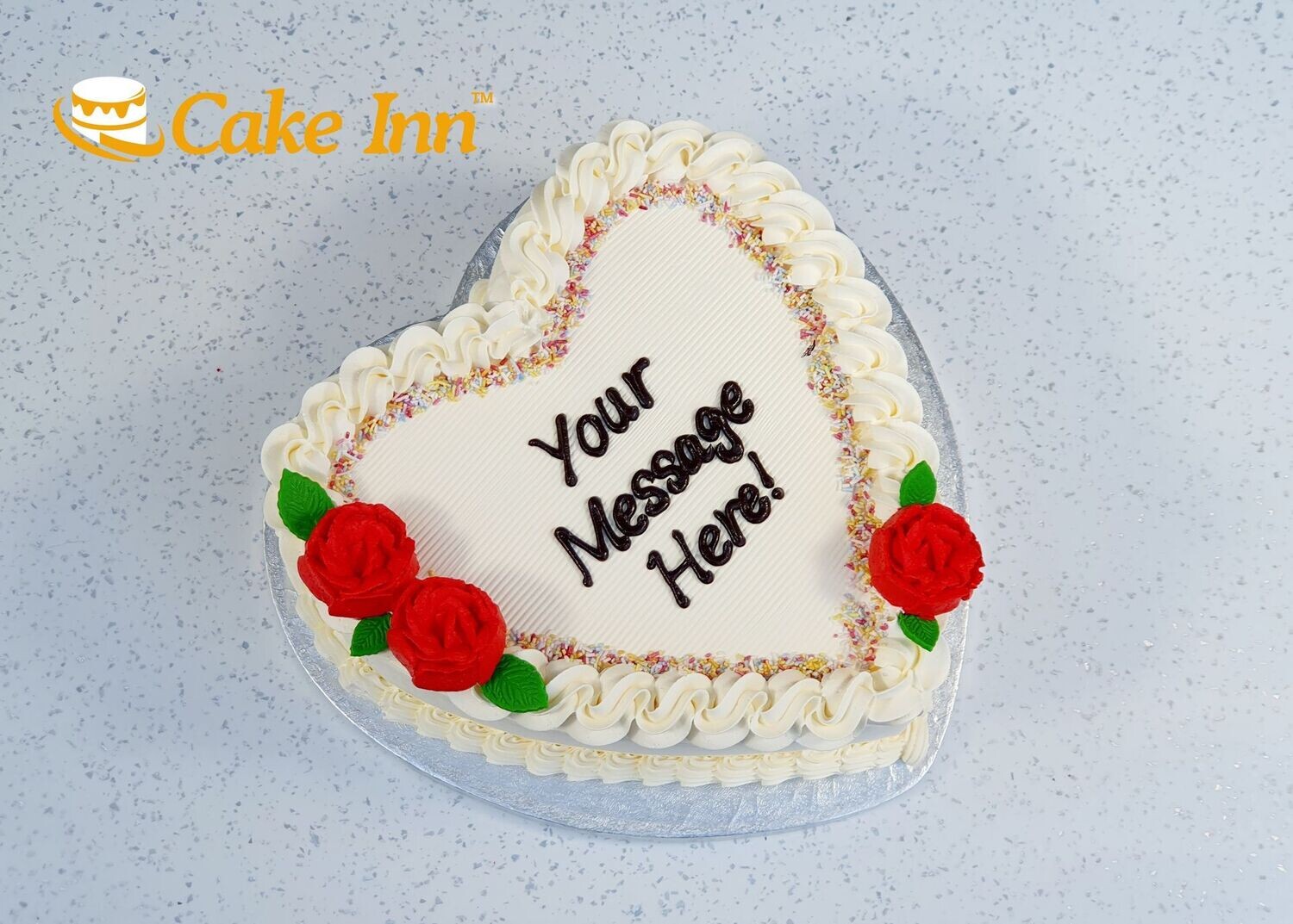 Flowers Heart Cake