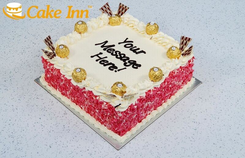 Ferrero With Strawberry Curls On Side Birthday Cake S216