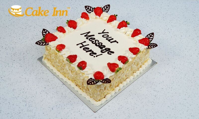 Full Strawberry & Nut On Side Birthday Cake S294