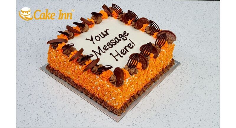 Orange Theme Birthday Cake