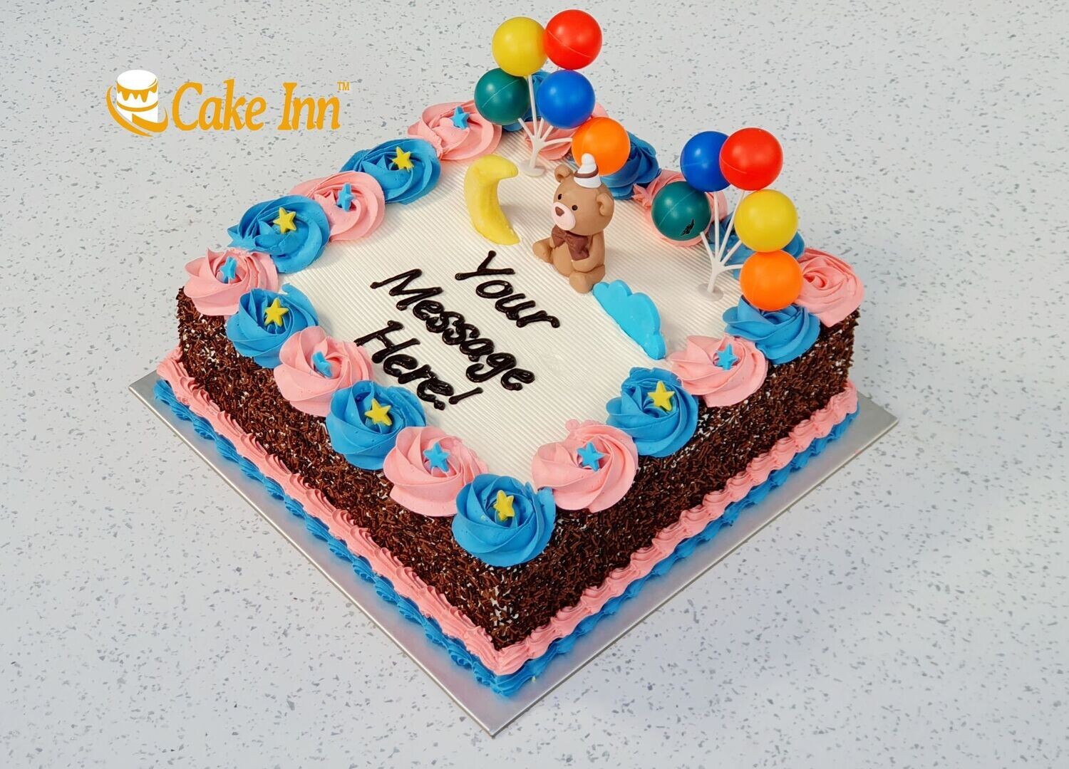 Teddy Bear Gender Reveal Baby shower Cake