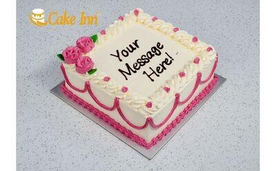 Pink Flowers Birthday Cake S206