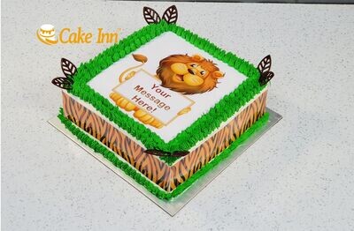 Lion Safari Theme Birthday Cake