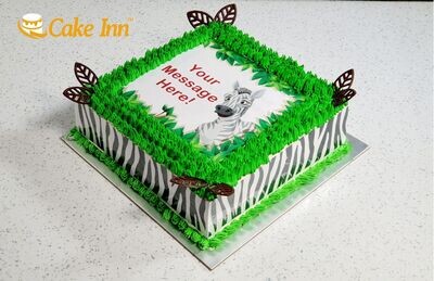 Zebra Safari Theme Birthday Cake