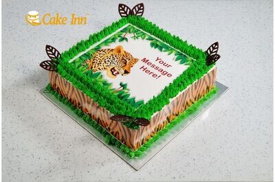 Tiger Safari Theme Birthday Cake