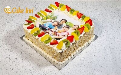 Full Fruit With Nuts On Side Photo Birthday Cake P494