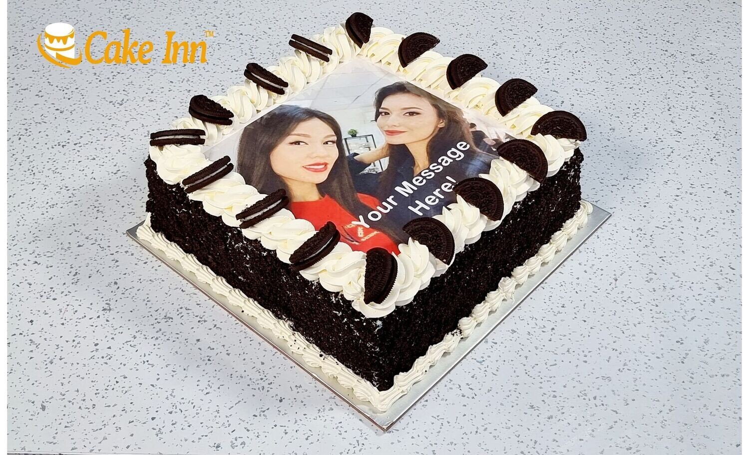 Oreo topping With Oreo Crumbs On Side  Photo Birthday Cake P438