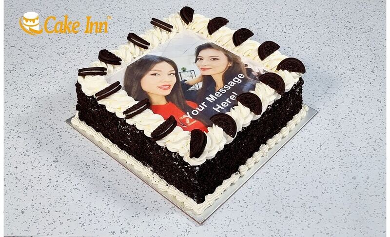 Oreo topping With Oreo Crumbs On Side  Photo Birthday Cake P438