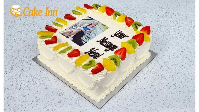Fresh Fruit Photo Birthday Cake P492