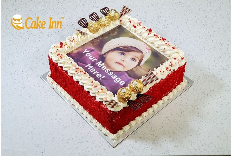 Luxury Ferrero Toppings Photo Red velvet Cake RV382