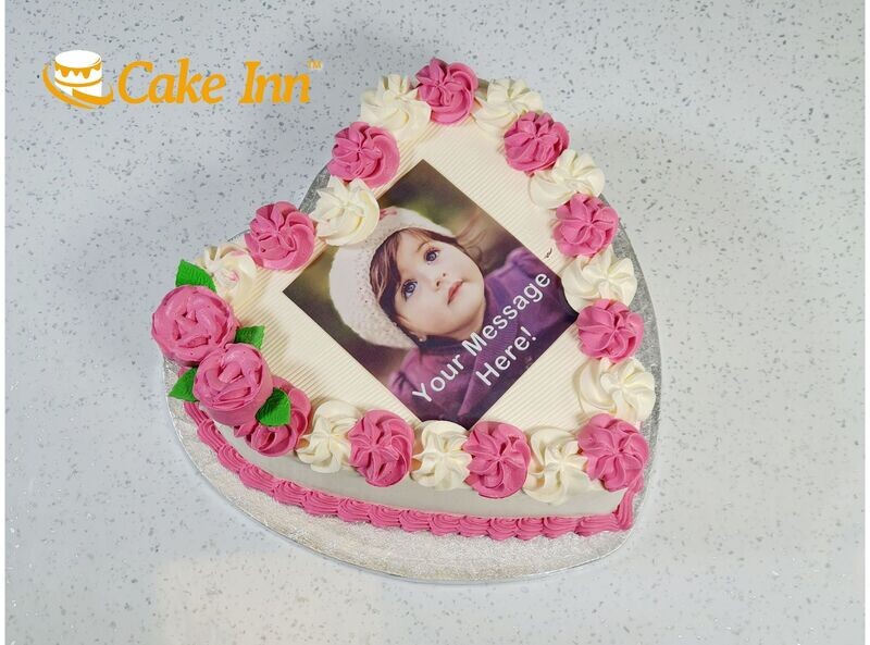 Heart Photo Celebration cake P442