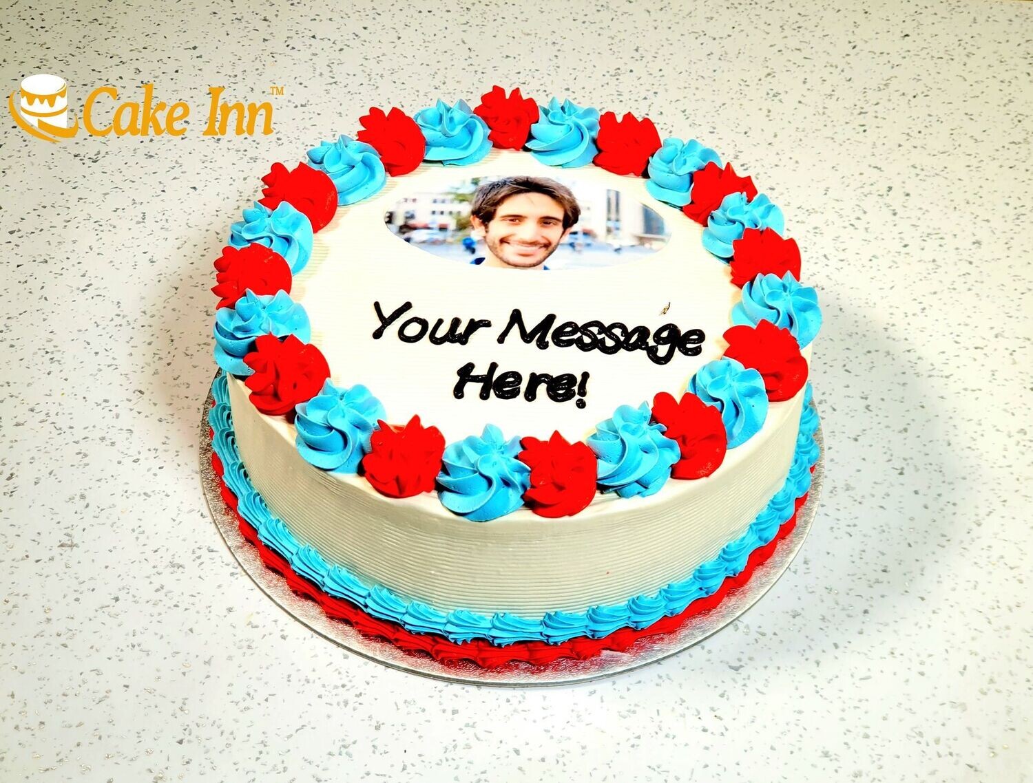 Red & Purple Photo Birthday Cake P479