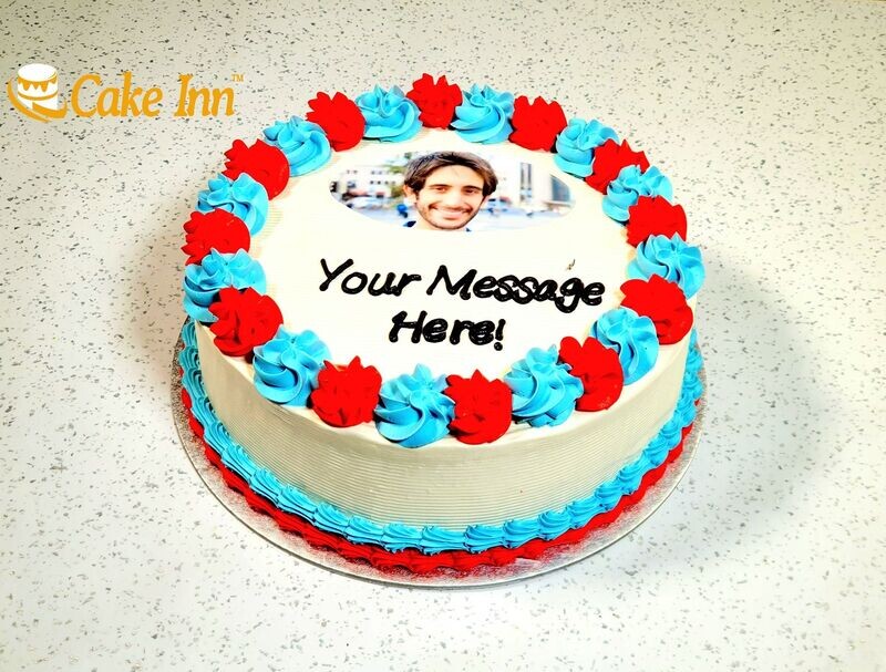 Red & Purple Photo Birthday Cake P479
