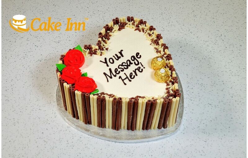 Red Flower & Chocolate Cigarillos Birthday Cake