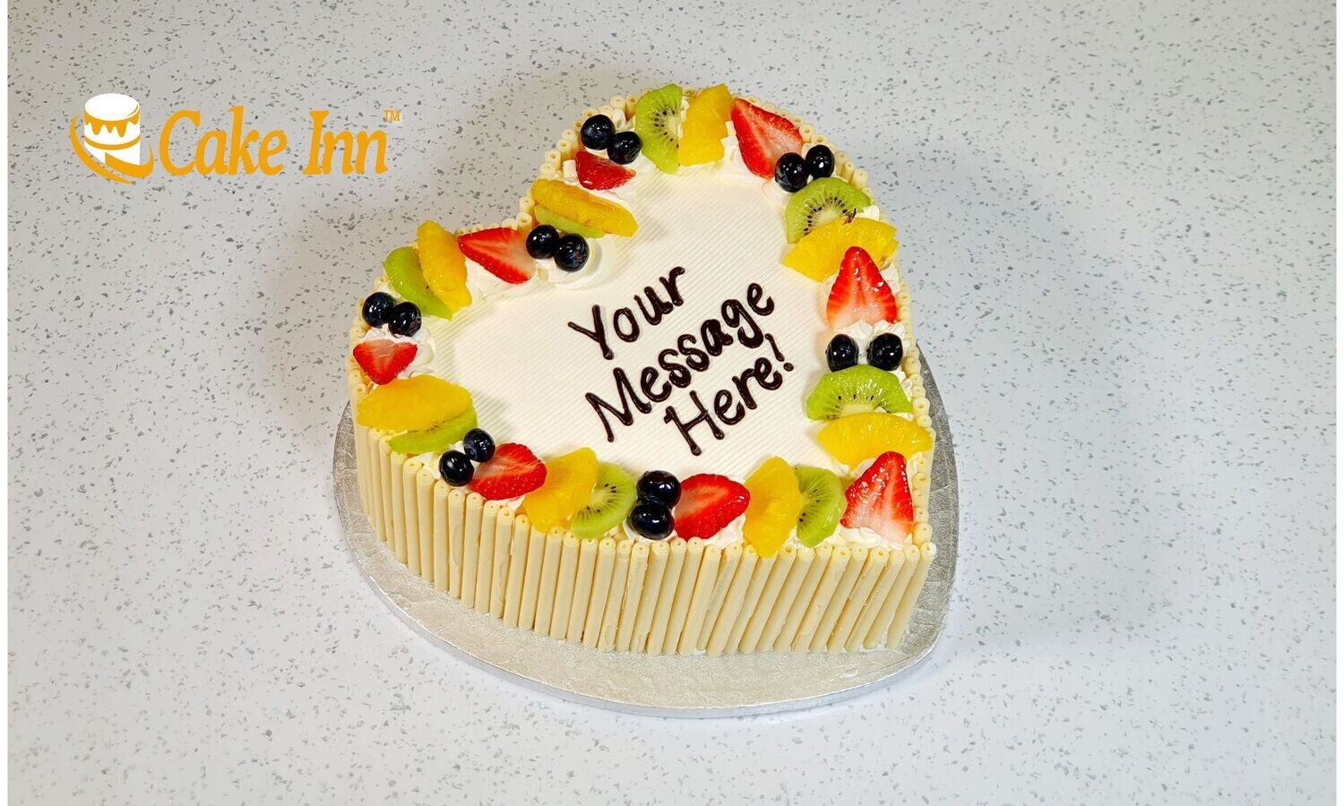 White Cigarillos & Fruit Heart Cake