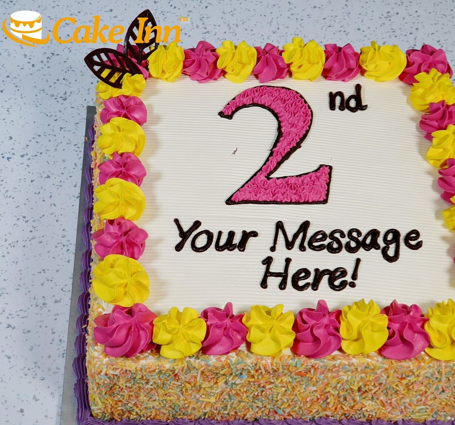 Pink With Mix Sprinkles On Side Birthday Cake N506