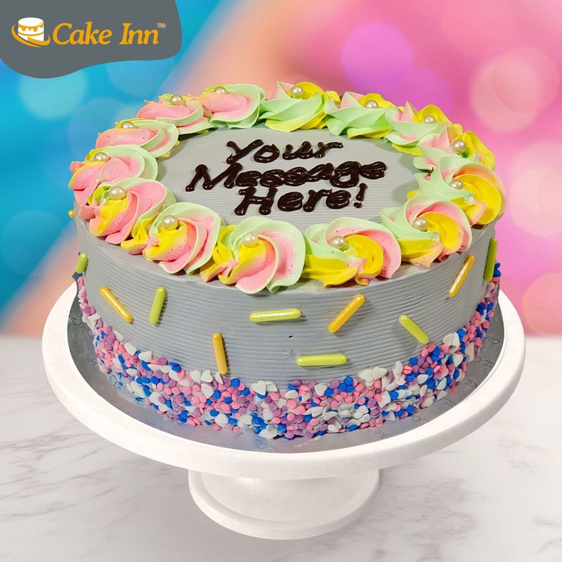 Iridescent Rainbow Sprinkles Cake