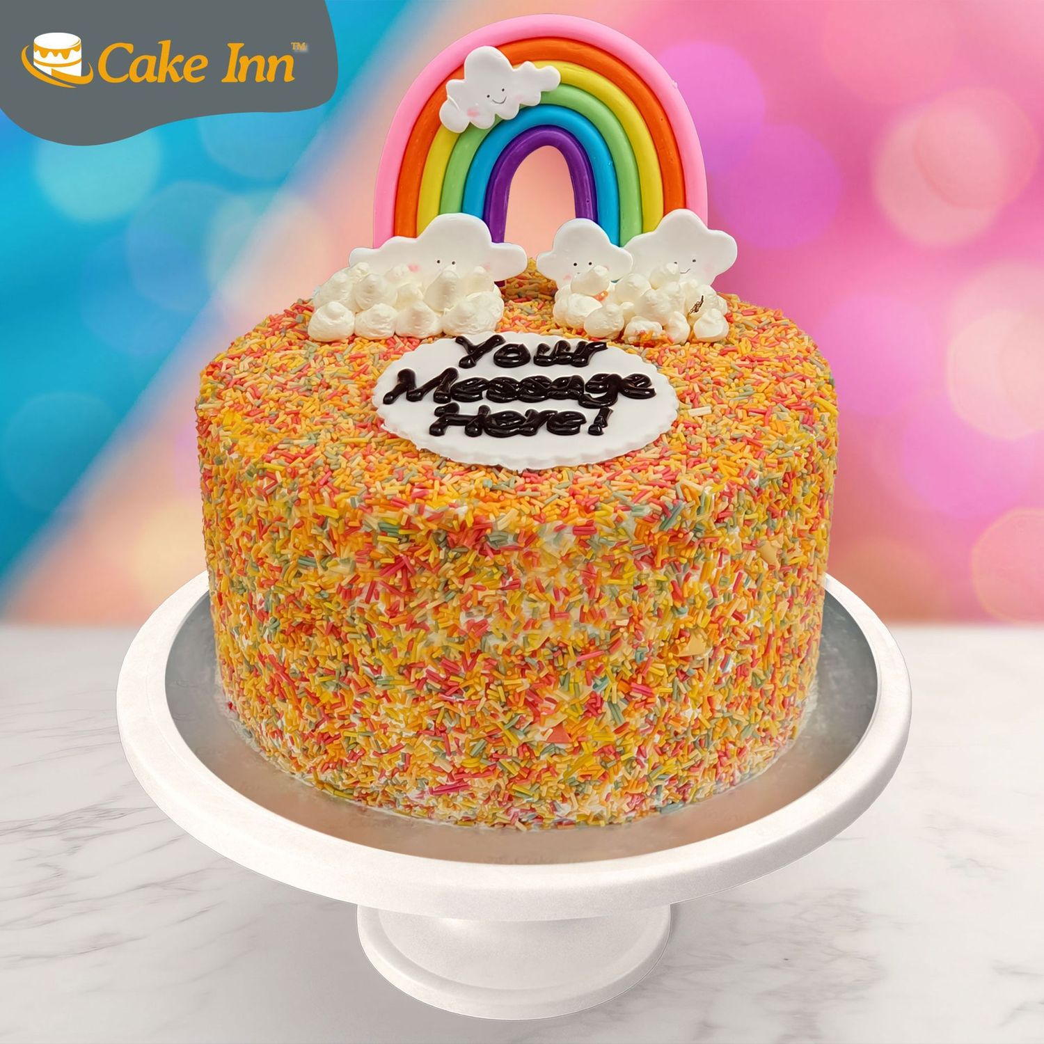 Rainbow Cloud Sprinkle Cake