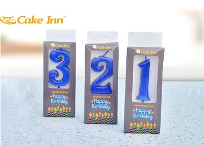 Blue Number Candle
