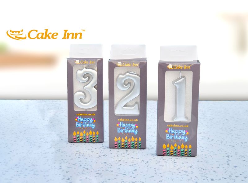 Silver Number Candle