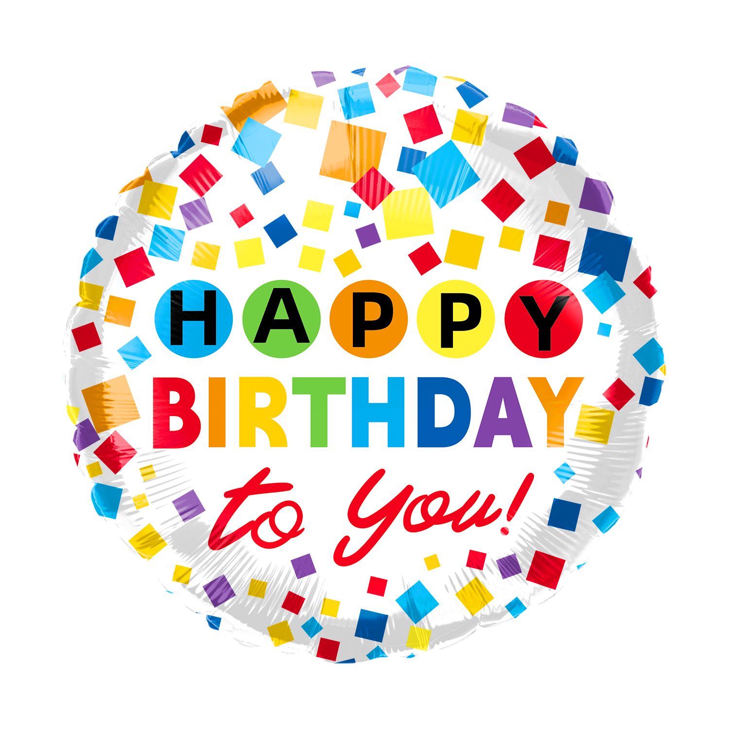 Confetti Happy Birthday 18″ Foil Balloon Including Helium & Weight