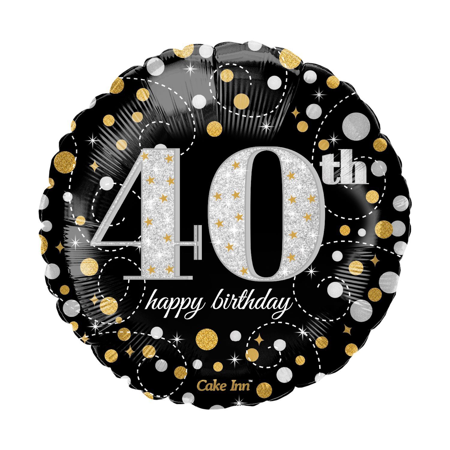 Happy 40th Birthday 18″Foil Balloon Including Helium & Weight