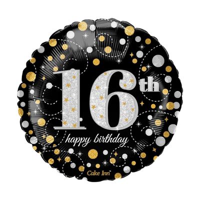 Happy 16th Birthday 18″Foil Balloon Including Helium & Weight