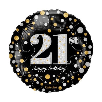 Happy 21st Birthday 18″Foil Balloon Including Helium & Weight