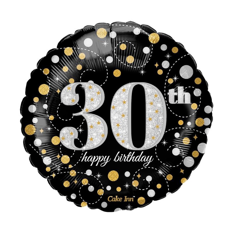 Happy 30th Birthday 18″Foil Balloon Including Helium & Weight