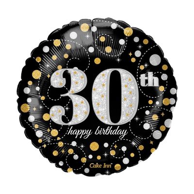 Happy 30th Birthday 18″Foil Balloon Including Helium & Weight