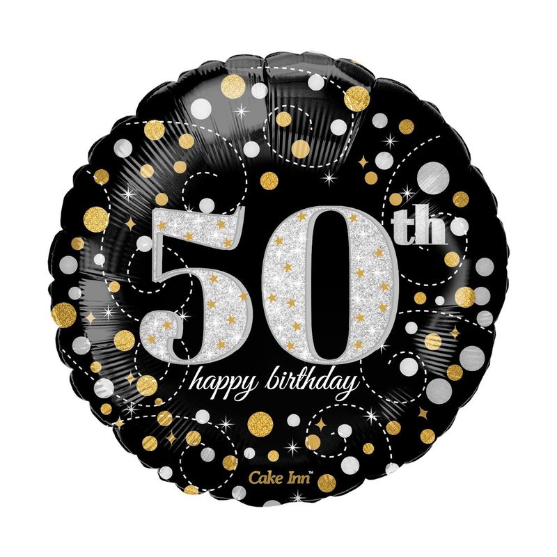 Happy 50th Birthday 18″Foil Balloon Including Helium & Weight