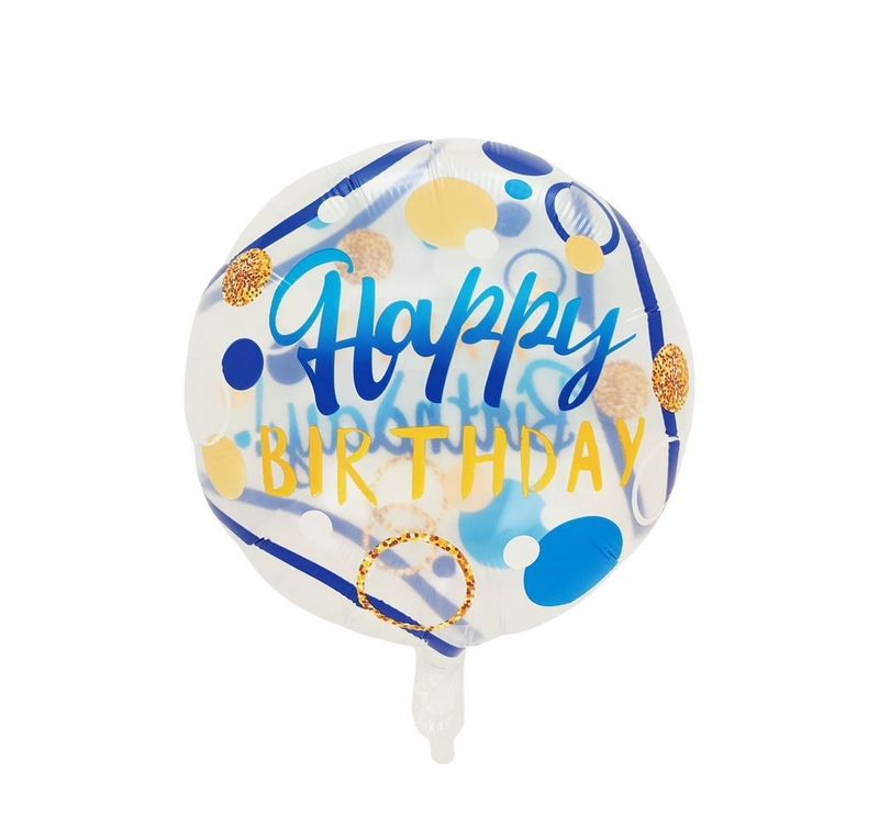 Clear Blue 18″Foil Balloon Including Helium & Weight