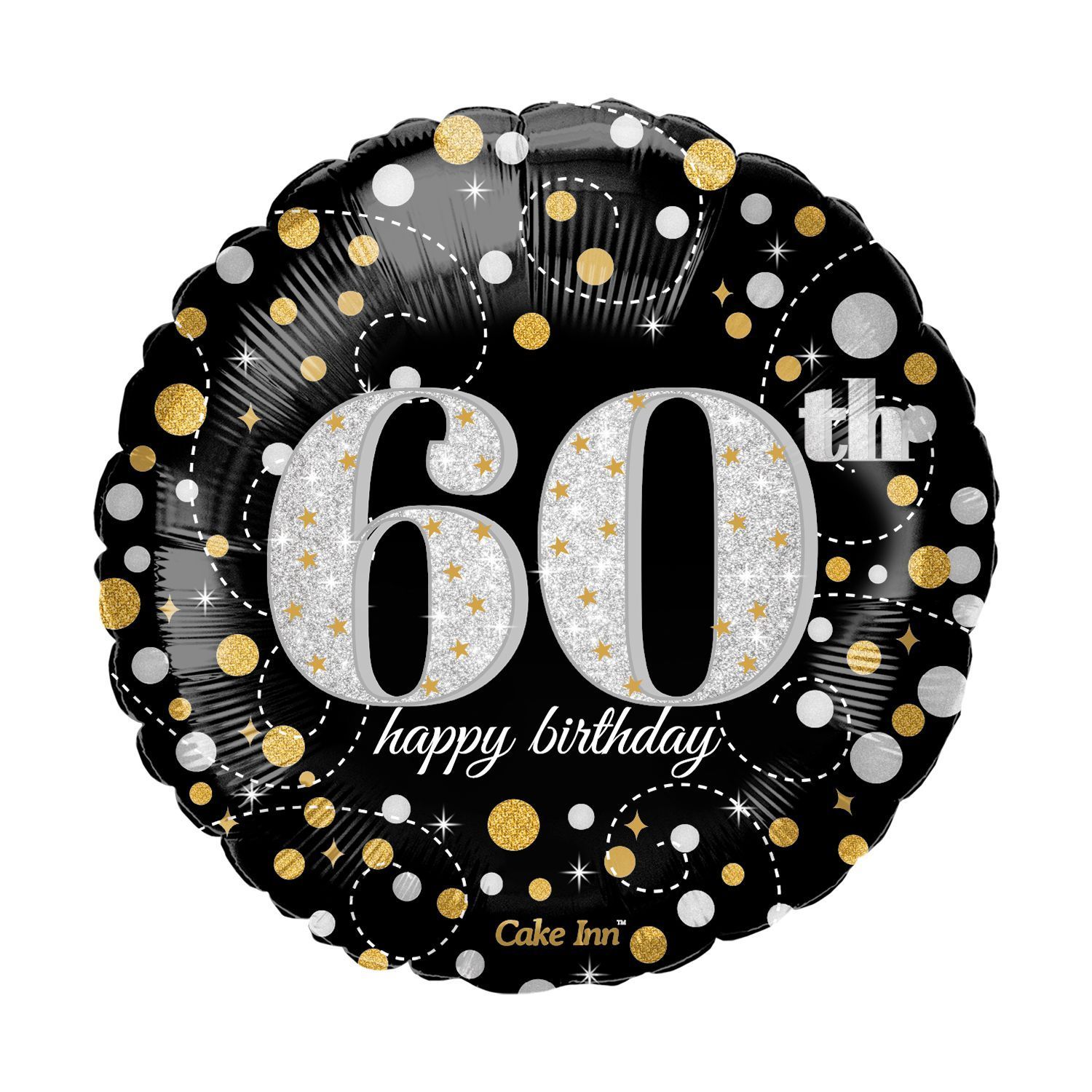 Happy 60th Birthday 18″Foil Balloon Including Helium & Weight