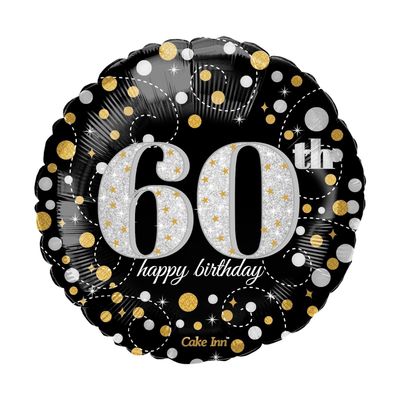 Happy 60th Birthday 18″Foil Balloon Including Helium & Weight
