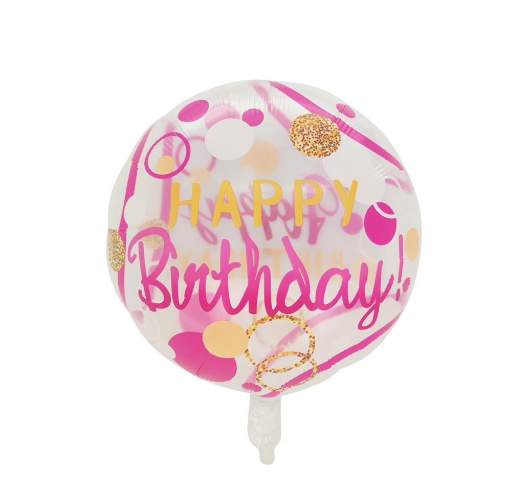 Clear Pink 18″Foil Balloon Including Helium & Weight