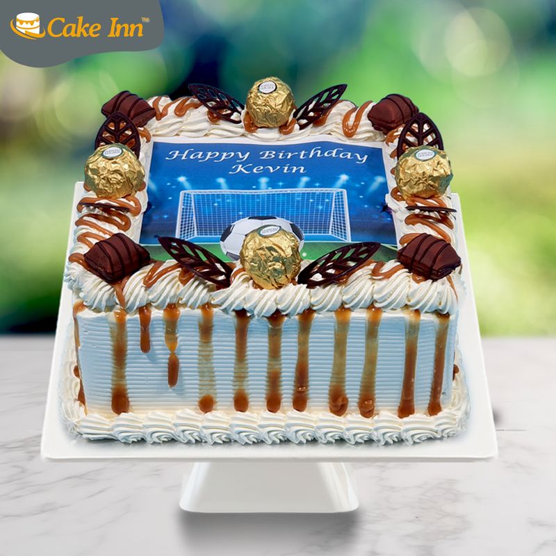 Caramel Football Theme Cake