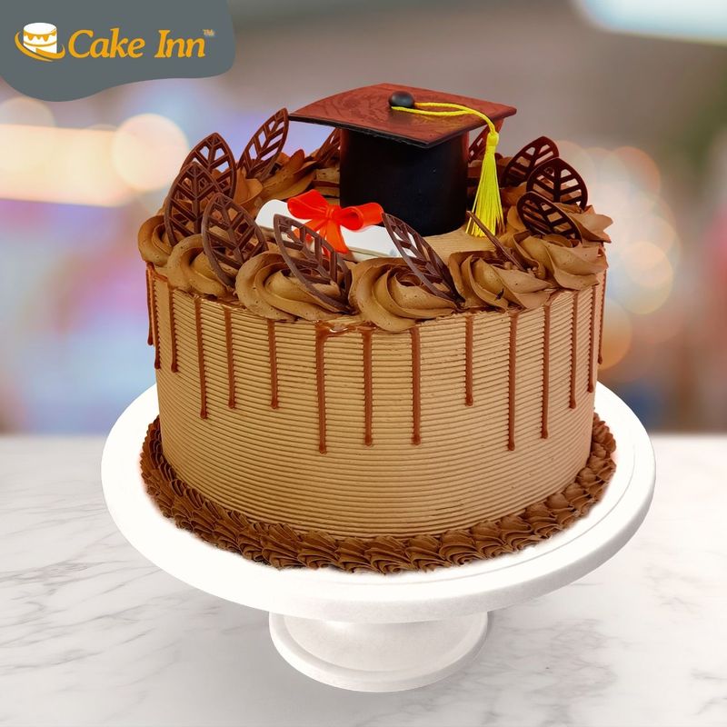 Luxury Chocolate Dulux Graduation Hat & Scroll Cake