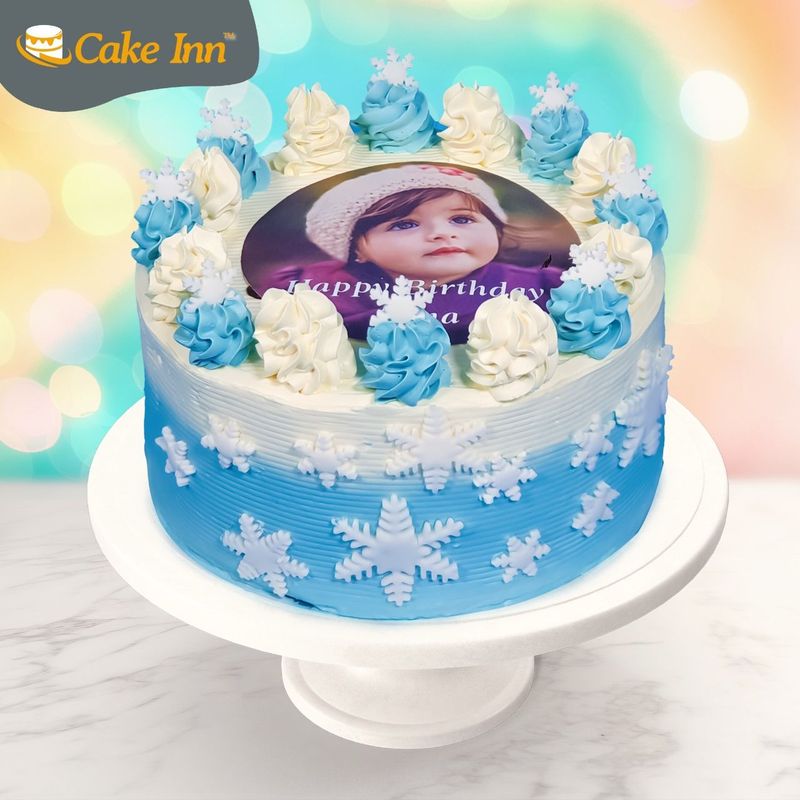 Winter Wonderland Photo Birthday Cake P477