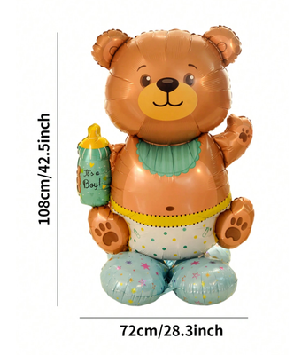 42" Large Its a Boy Teddy Bear With Base Balloon