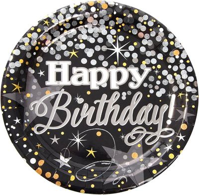 Silver & Black  H/P 18"Foil Balloon Including Helium & Weight
