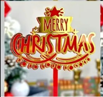 Merry Christmas Cake Topper