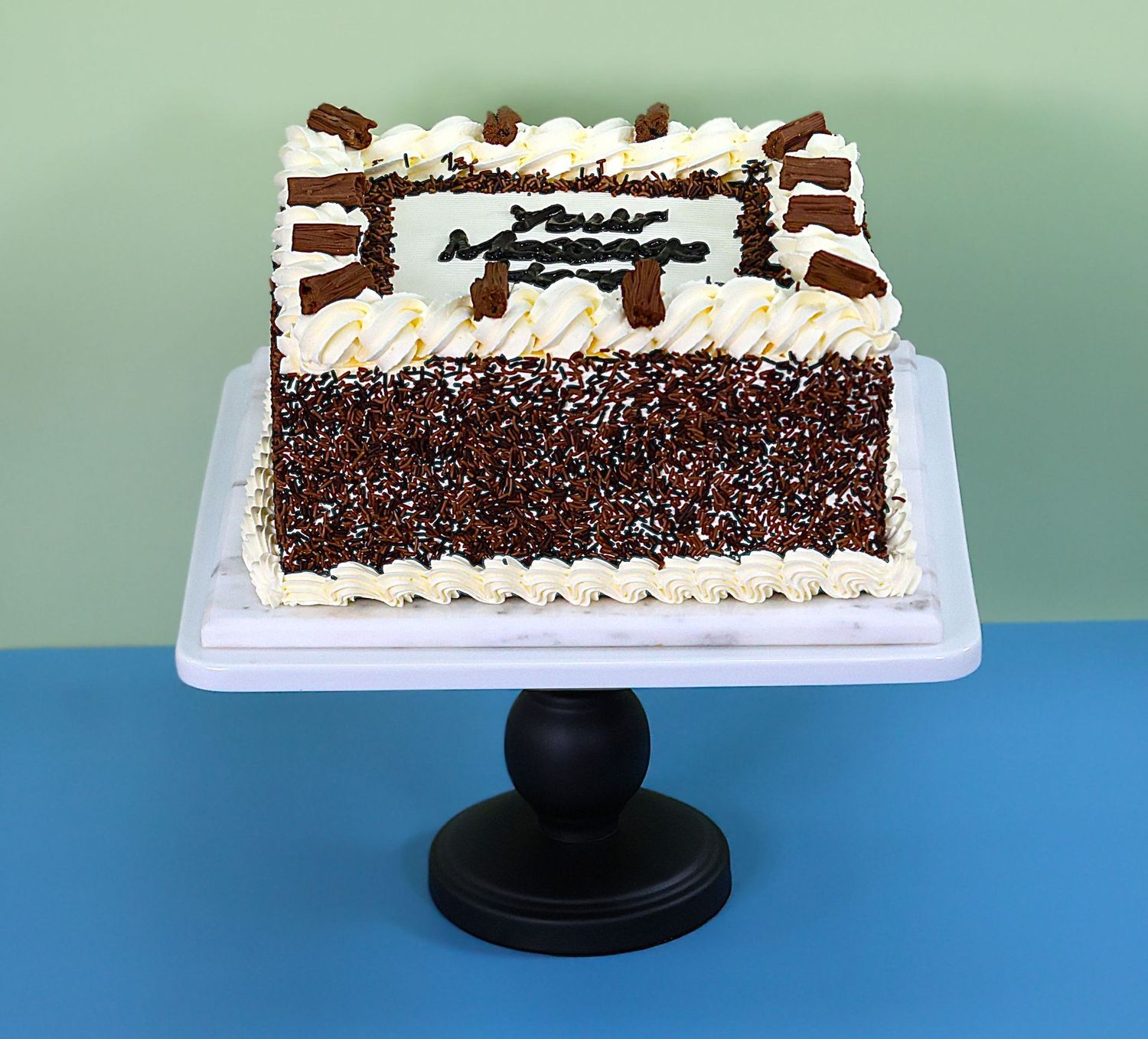 Chocolate Flake With Chocolate Sprinkles On Side Birthday Cake