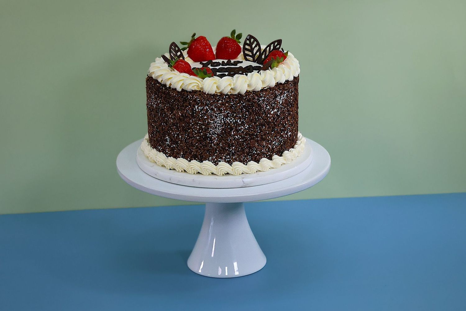 Strawberry With White Curls On Side Birthday Cake R105